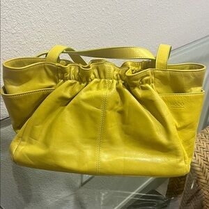 HOBO Vibrant Yellow Leather Hobo Bag